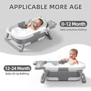 TPN Collapsible Baby Bathtub, Baby Bath Tub with Soft Cushion & Real-Time Thermometer, Baby Bathtub Infant to Toddler Tub (0-36 Months), Portable Newborn Travel Bath tub by TinyTreasures Baby Boutique