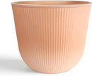 WORTH Garden Round Large Planter Pot 1-Pack, 17.5" Dia x 15.5" H - Durable Plastic Terracotta Plant Tree Pots with Vertical Stripe Textured Finish, Drainage Hole for Indoor Outdoor Front Porch Patio by GreenHaven Gardens
