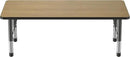 Factory Direct Partners FDP Rectangle (30 x 60 inch) Classroom Table with Adjustable Chunky Toddler Legs (15-24 in); Preschool, Kinder and Daycare Furniture - Pasadena Oak Top/Black Edge and Legs by CozyNest Decor