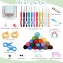 Yarniss Crochet Kits with Case, Beginner Crochet Set Includes 1050 Yards Crochet Yarn & 12 Size Ergonomic Crochet Hooks by TinyTreasures Baby Boutique