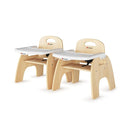 Foundations Easy Serve Low Wood Feeding Chairs Multipack, Adjustable Harness, Removable Dishwasher Safe Tray, No-Tip Base, Stackable Toddler Chairs, 2 Pack (9 inch) by TinyTreasures Baby Boutique