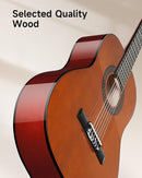 Moukey 36" Acoustic Guitar for Beginners Kids Youth 3/4 Size Dreadnought Travel Guitarra Acustica Kit with Chord Poster, Gig Bag, Tuner, Picks, Nylon Strings, Capo, Strap - Brown by TinyTreasures Baby Boutique