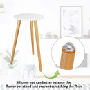 Uneedem Indoor Plant Stand - Mid Century Wooden Plant Table, Tall Holder for Flower Pots, Small Round End Table (A3-White, High: 20.5") by GreenHaven Gardens
