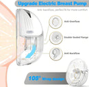 LAMSUET Electric Hands-Free Breast Pump, Strong Suction Wearable Breast Pump with 4 Modes & 12 Levels (White, 1 Pack) by TinyTreasures Baby Boutique