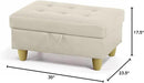 Ottoman Rectangular Storage Ottoman Bench, Faux Leather Footrest, Coffee Table, Stool Footstool with Hinged Lid for Living Room, Bedroom, Entryway, White, 35"x23.5"x17.5" by CozyNest Decor