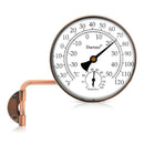 4-Inch Copper Outdoor Thermometer - Analog Temperature Gauge for Patio, Greenhouse and Garage. Decorative, Weather-Resistant, Solid Brass Swivel Design (4inch Thermo&Hygrometer) by GreenHaven Gardens