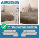 H.VERSAILTEX Velvet Stretch Sectional Couch Covers 4 Pieces Sofa Seat Cushion Covers L Shape Separate Couch Cover for Both Left/Right Sectional Couch (Large Sofa 3 Seater + 1 Chaise, Mocha) by CozyNest Decor