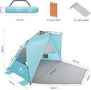 Oileus XX-Large Pop Up Beach Tent Sun Shelter for 5-6 Person Portable Sun Shade Instant Tent for Beach with Carrying Bag, Stakes, 6 Sand Pockets, Anti UV for Fishing Hiking Camping Sky Blue by TinyTreasures Baby Boutique