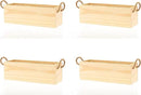 Wooden Planter Box with Handle, Rose Wood, Plastic Liner l Garden Decor l Restaurant and Wedding Decorations l Wedding Bouquets, Table Centerpiece, 12 x 4 Inches, (12x4 w Handle Set of 4, Rose Wood) by GreenHaven Gardens
