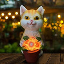 YODY Solar Garden Statues Outdoor Decor- Yard Decorations for Patio, Balcony, Backyard, Lawn Ornaments - Cat Statue with Flower Pot- Unique Cat Lover Gifts for Mom, Grandma, Women by CozyNest Decor