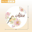Custom Baby Bedding Set - 5 Pcs Customized Nursery Bedding Set with Name - Comfortable Double Layer Crib Sets for Girls Boys - Personalized Gifts for Infants Toddlers New Parents - Floral Bird by TinyTreasures Baby Boutique