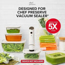 Chef Preserve Glass Vacuum Seal Containers for Food Storage, Made For Compact Vacuum Sealer, 3pcs set [1x Small, 1x Medium, 1x Large] Works With Handheld Vacuum Sealer Machine by CozyNest Decor