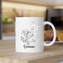 Customized Name Raccoon Coffee Mug Gift For Raccoons Lover Birthday Christmas, Personalized Raccoons Accent Coffee Cup, Raccoon Teacup Gift For Grandson Granddaughter Kids, Animal White Mug 11 15Oz by TinyTreasures Baby Boutique