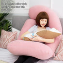 AS AWESLING 60in Full Body Pillow | Nursing, Maternity and Pregnancy Pillow | Extra Large U Shape Pillows with Detachable Side, Separate Support Pillow and Removable Cover Velvet (Light Pink) by TinyTreasures Baby Boutique