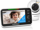 HelloBaby No WiFi Baby Monitor 5" Screen 30-Hour Battery Pan-Tilt-Zoom Video Upgrade with Camera and Audio, Night Vision, VOX, 2-Way Talk, 8 Lullabies and 1000ft Range, HB6550 by TinyTreasures Baby Boutique