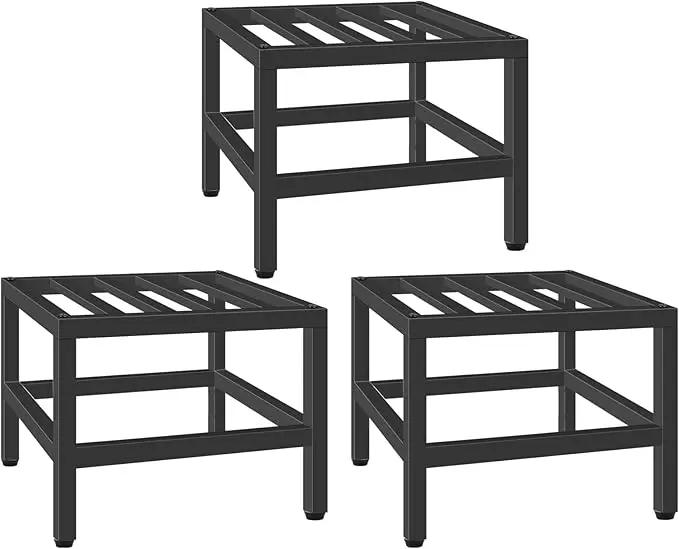 Plant Stand Indoor Outdoor, 3 Pcs Heavy Duty Plant Stands Metal Pedestal Stand for Indoor Outdoor, Wrought Iron Flower Stand Display Planter Shelf for Garden Deck Living Room