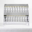 Tableclothsfactory Silver Mirror Finish 2-Tier Wine Glass Stemware Rack, 18 Champagne Flute Holder Foam Board Stand - 25" by CozyNest Decor