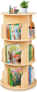 OOOK Kids Rotating Bookshelf, Small Corner Bookshelf for Small Space, 360° Display 3 Tier Floor Standing Bookcase Storage Rack, Wooden Narrow Bookcase Organizer for Bedroom, Living Room by TinyTreasures Baby Boutique