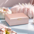 2-layer jewelry box，Jewelry Organizer with Handle，with hanging necklace hooks, detachable jewelry trays, suitable for storing a large amount of jewelry gift box (rose gold) by TinyTreasures Baby Boutique