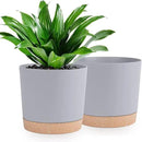 QCQHDU 10 inch Plant Pot, 2 Pack Planters for Indoor Plants with Drainage Holes & Saucer, Outdoor Flower Pots Home Garden Modern Decor by GreenHaven Gardens