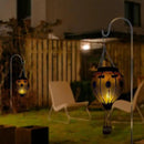 2PCS Solar Hot Air Balloon Lanterns with Flame with Shepherd's Hooks, Glass Hanging Flickering Lights Outdoor Waterproof for Garden Tree Yard Patio Mother's Day Gift, 18" H Peacock-Blue by GreenHaven Gardens