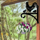 peacoblue Iron Plant Hangers Hooks for Outdoor Indoor Hanging Plants Fern Pots, Lantern, Bird Feeder, Wind Chimes, 12”x14” Rooster Weather Resistant Metal Wall Brackets for Garden, Farmhouse(Rooster) by GreenHaven Gardens
