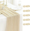 Sioloc 5 Pack Beige Cheesecloth Table Runner Fall Autumn Decor for Home 10ft Table Cloth for Tea Wedding Birthday Party Baby Bridal Shower Halloween Thanksgiving by CozyNest Decor