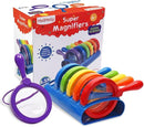 Kids Jumbo Magnifying Glass with Stand- 6 Pieces,Ages 3+, Easy Grasp Primary Science Magnifiers with Stand,Science Classroom Accessories, Teacher Supplies, Observation Toys for Kids by TinyTreasures Baby Boutique