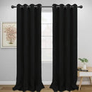 Easy-Going Blackout Curtains for Bedroom, Solid Thermal Insulated Grommet and Noise Reduction Window Drapes, Room Darkening Curtains for Living Room, 2 Panels (52x108 in,Black) by CozyNest Decor