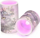 Flickering Flameless Candles, Cat Head Flowers LED Candles with Remote Timer, Set of 2 Battery Operated Candle for Valentine Wedding Birthday by GreenHaven Gardens