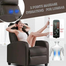 BestMassage | Recliner Chair | with 2 Point Massage Function | Pu Brown | with Lumbar Support, Adjustable Push Back, Footrest & Padded Seat | Easy Assembly | for Living Room, Home Theatre by CozyNest Decor