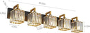 Modern Bathroom Vanity Light 5-Lights Black Gold Crystal Wall Lamp Bathroom Modern Crystal Vanity Lighting by CozyNest Decor