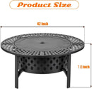 42 Inch Fire Pit with 2 Grills, Extra Large Wood Burning Fire Pits for Outside with Lid & Poker, Heavy Duty Firepit,BBQ& Outdoor Firepit & Round Metal Table 3 in 1 for Patio, Picnic, Party by GreenHaven Gardens