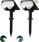 All-New Solar Spot Lights Outdoor Waterproof，20 LEDs Solar Flag Light with 2 Modes,Landscape Spotlights for Pathway, Patio, Garden, Trees,Flag,Pool (2 Pack,White Light) by GreenHaven Gardens