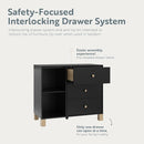 Storkcraft California 3 Drawer Combo Dresser (Black with Driftwood) – GREENGUARD Gold Certified, Interlocking Drawer System, Pre-Installed Drawer Tracks for Easier Assembly, Spacious Cabinet by TinyTreasures Baby Boutique