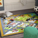 KC Cubs 8x10 Country Farm Construction Car Road Street Rug – Educational Carpet Play Mat for Kids, Toddlers Nursery, Classroom, Playroom, Baby Daycare by TinyTreasures Baby Boutique