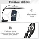 Grand patio 12 FT Sunbrella Cantilever Umbrella with Base Outdoor Aluminum Offset Umbrella with Tilt Adjustment (Granite, 12 FT-SUNBRELLA) by GreenHaven Gardens