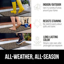 GORILLA GRIP 100% Waterproof All-Season WeatherMax Doormat US Designed Natural Rubber, Stain and Fade Resistant, Low Profile Indoor Outdoor Door Mats, Easy Clean Patio Mat, 17x29, Latte Quatrefoil by CozyNest Decor