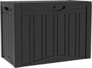 45 Gallon Double-Wall Resin Deck Box - Lockable Waterproof Outdoor Storage Box, 515lbs Capacity & Doubles as Seating for Patio Furniture - Garden Tools, Pool Accessories (Black) by CozyNest Decor