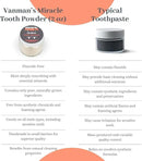 Miracle Tooth Cleaning Powder Toothpaste - Fluoride-Free Tooth Powder with Bentonite Clay, Baking Soda, Grassfed Cattle Bone, Cinnamon Oil, Sea Salt - Powdered Toothpaste - 2.2 Ounce by CozyNest Decor