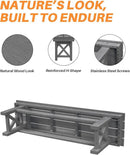 HDPE Outdoor Bench, 55" Patio Bench Outdoor Furniture, Poly Lumber Adirondack Benches, Fade-Resistant HDPE Garden Backless Benches for Park, Poolside, Porch, Smoke Gray by CozyNest Decor