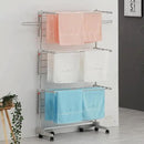 Foldable Laundry Drying Rack with Wheels - 48 Drying Rods, Heavy Duty, Movable, Perfect for Clothes, Duvet, Socks, Bed Linen, Sheets, 6 Wings by CozyNest Decor