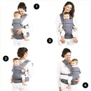 Beco Gemini Baby Carrier from Newborn to Toddler - Certified Ergonomic Newborn Baby Carrier for Infants and Children of 7-35 lbs - M Shape, Adjustable Seat, 100% Organic Cotton (Metro Black) by TinyTreasures Baby Boutique