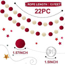 TBD Decor 2pk Red Pom Pom Garland 13FT Large Felt Ball Garland Christmas Decoration for Mantle,Indoor Holiday Wedding Birthday Party Supplies (Red&White,4cm) by CozyNest Decor