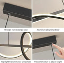 JAYMP Dining Room LED Chandelier 60W Dimmable Kitchen Island Light Modern Pendant Light Geometric Design Hanging Light Fixture Black 45 Inches by CozyNest Decor