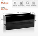 Worth Garden Metal Planter Box - 30" L x 11" W x 13" H Glossy Black Heavy Duty Large Rectangular Steel Modern Plant Pot, Indoor Outdoor - Insert Plate with Drain Holes, Air Vents, No Assembly Required by GreenHaven Gardens