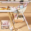 High Chairs for Babies and Toddlers, 4 in 1 Convertible Baby High Chair, Portable High Chair for Travel with Adjustable Height and Back, Foldable HighChair with Wheels& Pu Cushion by TinyTreasures Baby Boutique