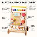 Tiny Land Wooden Baby Walker, Adjustable Speed Baby Push Walker for Boys and Girls, Montessori Activity Center Push Toy for Kids Development (Rainbow) by TinyTreasures Baby Boutique