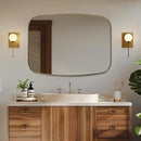 ANDY STAR 30x40” Gold Bathroom Mirror, Oblong Brass Mirror with Stainless Steel Metal Frame, Brushed Gold Oval Vanity Mirror for Over Sink, Modern Anti Rust Wall Mounted by CozyNest Decor
