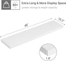 Single Floating Shelves 48 Inches, 48 x 10 inch Deep x 1.8 in Thick, Long Wall Shelves Heavy Duty 80 lbs for Bedroom, Living Room, Kitchen, Office, Modern Shelf Book Home Decor, White by CozyNest Decor